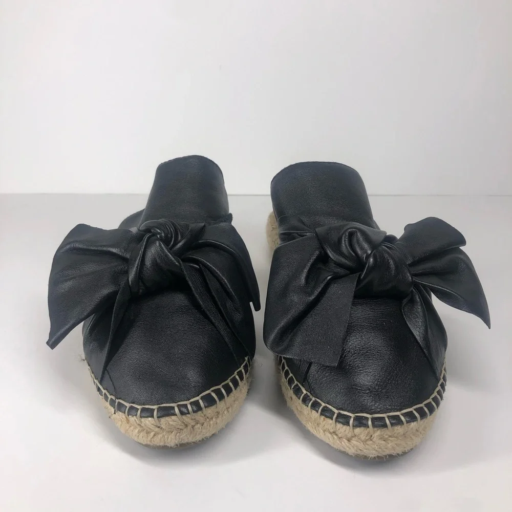 Sam Edelman Leather Black Lynda Bow Espadrille Slip On Shoes Women’s Size 7.5 - Picture 3 of 10